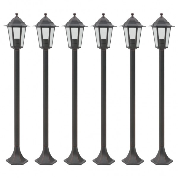 Lanternas de jardim de alumínio de bronze E27 110 cm 6 unidades D