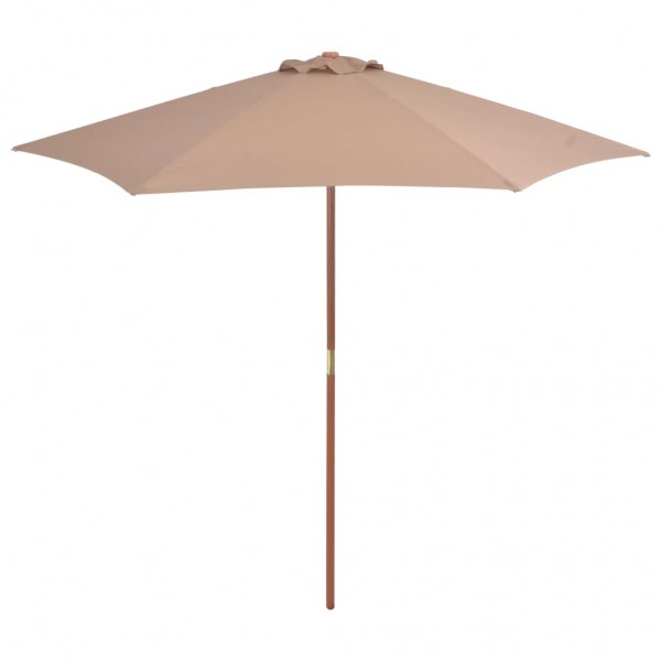 Um guarda-chuva de jardim com pau de madeira 270 cm cinza topo D