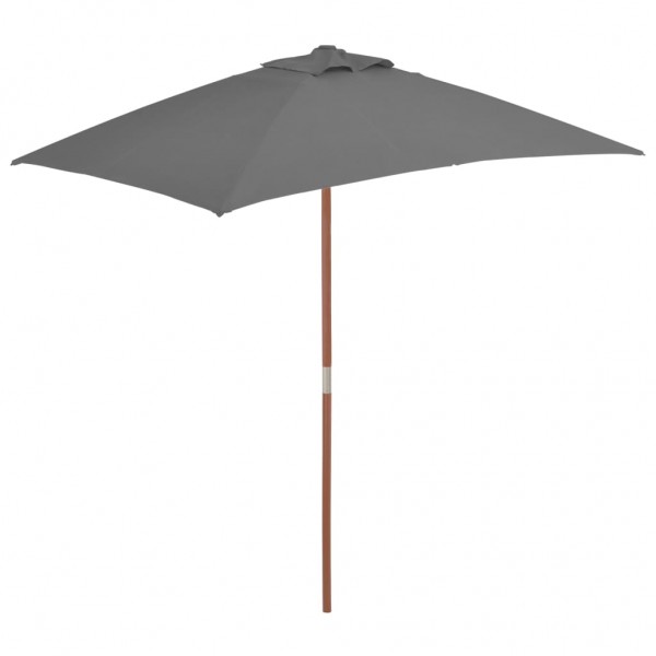 Um guarda-chuva de jardim com pau de madeira 150x200 cm de anthracite D