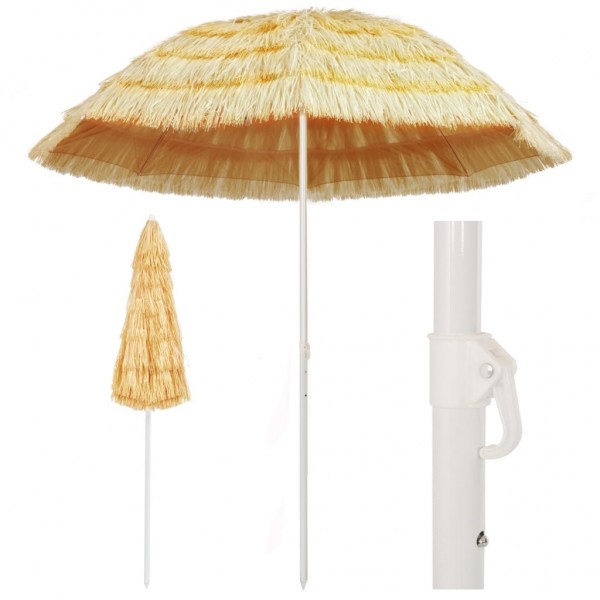 Um guarda-chuva de praia estilo havaiano natural 240 cm D