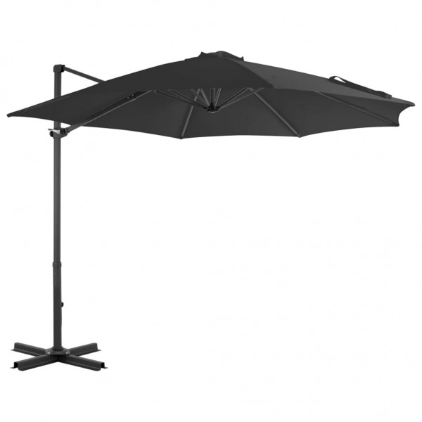 Um guarda-chuva com poste de alumínio cinzento 300 cm D