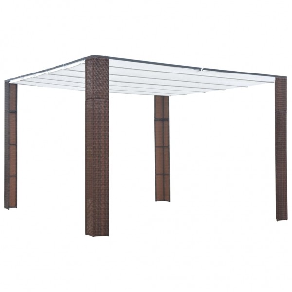 Pia de teto de rattan sintético 300x300x200 cm marrom e creme D