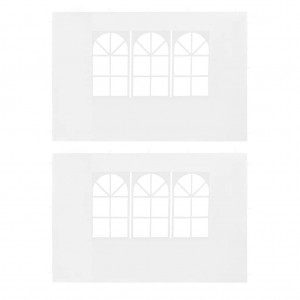 Paredes laterales de carpa de fiesta con ventana 2uds PE blanco D