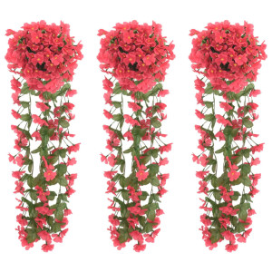 Guirnaldas de flores artificiales 3 uds rosa 85 cm D