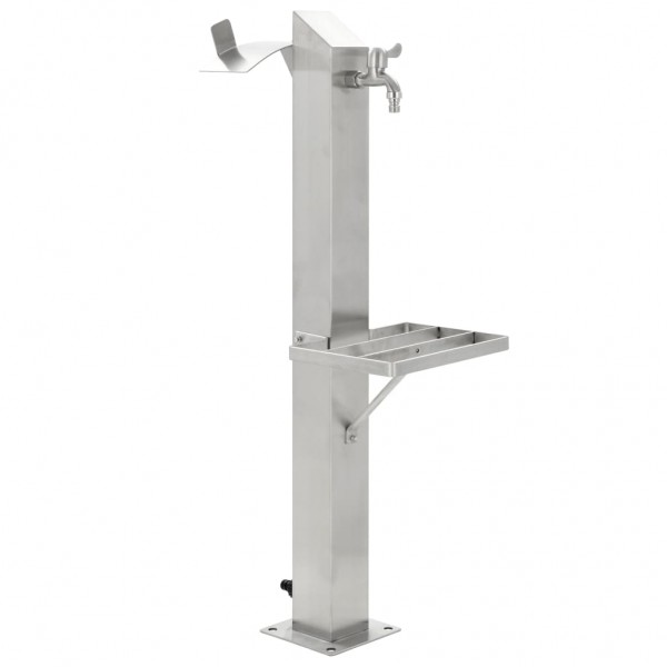 Columna de agua de jardín acero inoxidable cuadrada 95 cm D