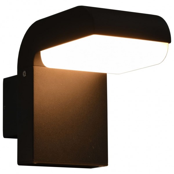 Lámpara LED de pared para jardín ovalada negra 9 W D