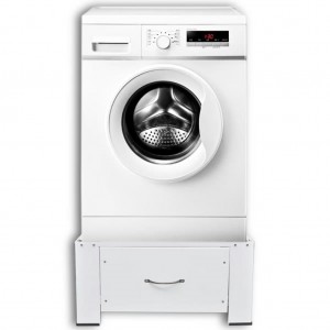 Soporte pedestal para lavadora con cajón blanco D