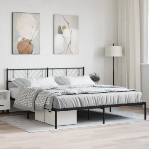 Estructura de cama con cabecero metal negro 183x213 cm D