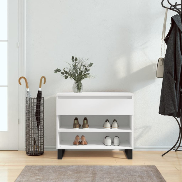 Mueble zapatero madera contrachapada blanco 70x36x60 cm D