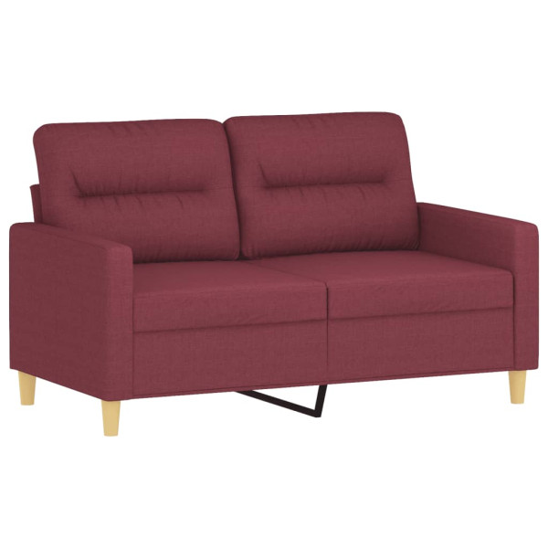 Sofá 2 lug. + almofadas decorativas 120cm tecido vermelho tinto M 4