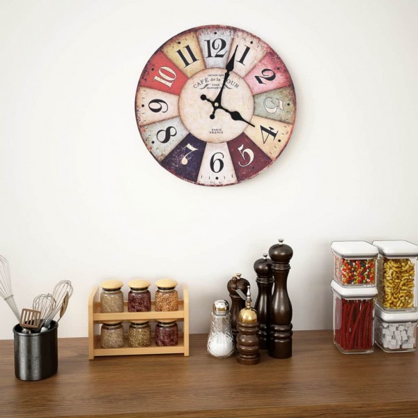 Reloj de pared vintage colorido 30 cm M 4