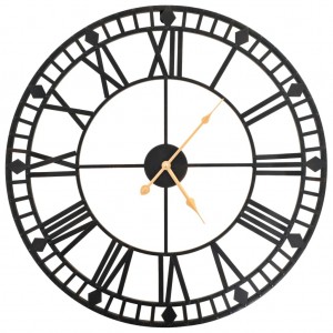 Reloj de pared vintage movimiento cuarzo metal 60 cm XXL D
