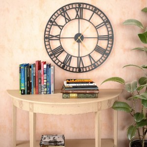 Reloj de pared vintage movimiento cuarzo metal 60 cm XXL H