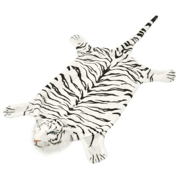 Alfombra afelpada de tigre 144 cm blanca D