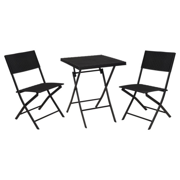 ProGarden Mesa y sillas de jardín 3 piezas aspecto de mimbre D