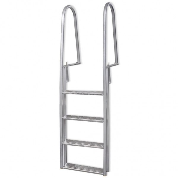 Escalinha para piscina/balsa com 4 degraus de alumínio 167 cm D