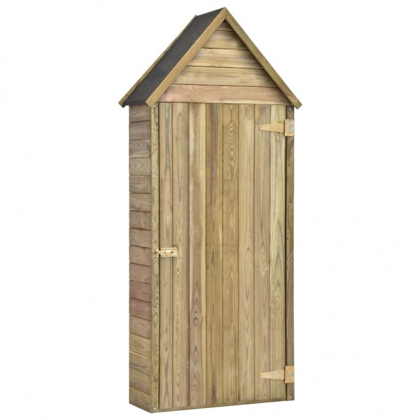 Caseta herramientas jardín con puerta madera pino 69.5x32x178cm D