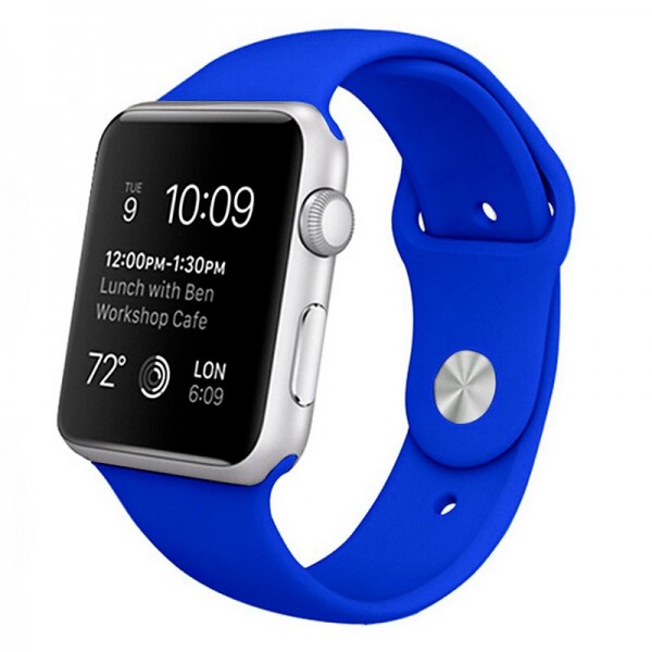 Cintura COOL para Apple Watch Series 1 / 2 / 3 / 4 / 5 / 6 / 7 / SE (38 / 40 mm) Borracha azul D