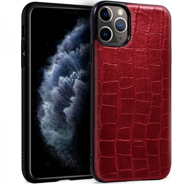 Carcasa iPhone 11 Pro Leather Crocodile Rojo D