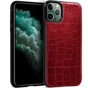 Carcaça COOL para iPhone 11 Pro Max couro crocodilo vermelho D