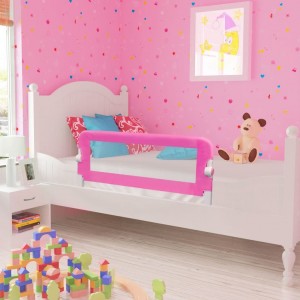 Barandilla de seguridad cama de niño 102x42 cm rosa D