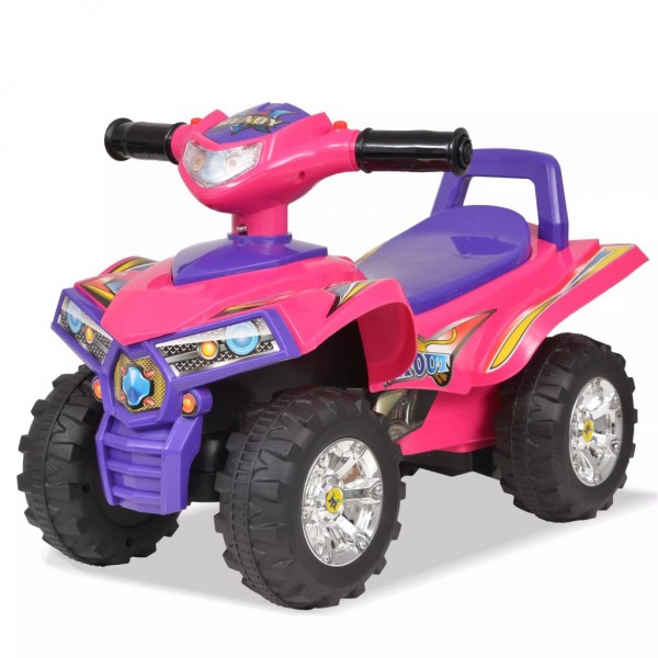 Quad ATV correpasillos infantil con sonidos y luces rosa morado D