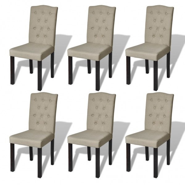 Cadeiras de jantar 6 unidades de tecido de camelo D