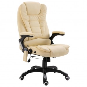 Cadeira de escritório para massagem em couro sintético creme D