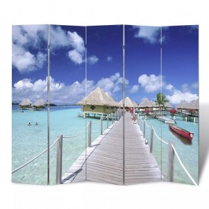 Biombo divisor dobrável 200x170 cm praia D