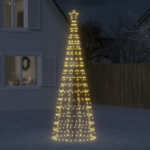 Árbol de Navidad cono con estacas 570 LEDs blanco cálido 300 cm D