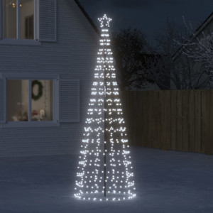 Árbol de Navidad cono con estacas 570 LEDs blanco frío 300 cm D