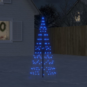 Árbol de Navidad en asta de bandera 200 LED azul 180 cm D