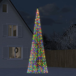 Árbol de Navidad en asta de bandera 1534 LED colores 500 cm D