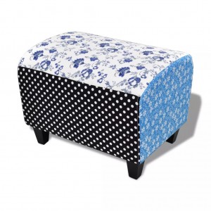 Reposapiés patchwork azul y blanco H