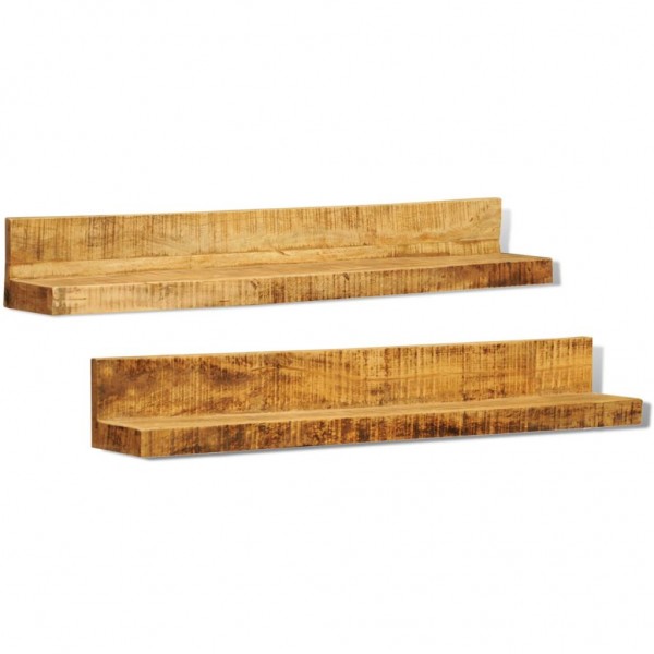 Estantes de pared 2 uds madera maciza D