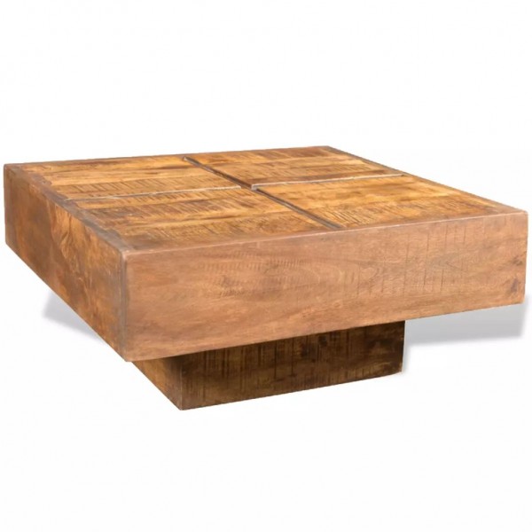 Mesa de centro cuadrada de madera de mango marrón D