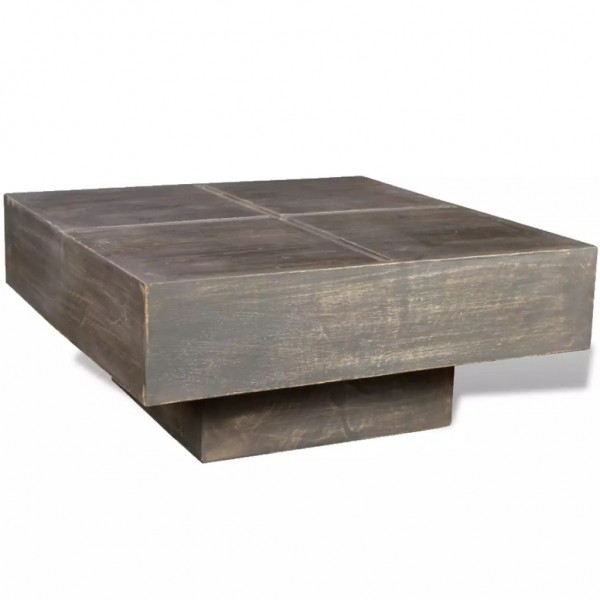 Mesa de centro cuadrada de madera maciza de mango marrón D