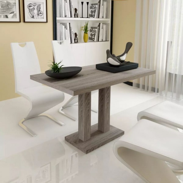 Mesa de jantar rectangular de MDF aparência de carvalho D