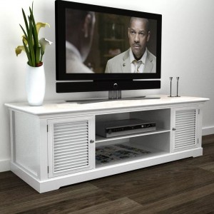 Móveis de televisão de madeira branca D