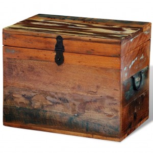 Caja de almacenamiento madera maciza reciclada D