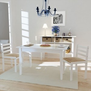 Sillas de comedor 2 uds madera maciza caucho terciopelo blanco D