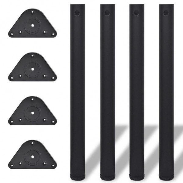 Patas de mesa ajustables en 4 alturas negro 710 mm D