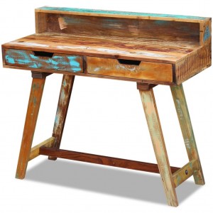 Mesa de madeira maciça reciclada D