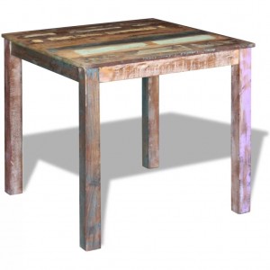 Mesa de jantar em madeira maciça reciclada 80x82x76 cm D