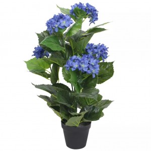 Planta artificial hortensia con macetero 60 cm azul D
