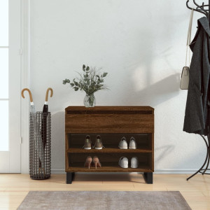Mueble zapatero madera contrachapada roble marrón 70x36x60 cm D