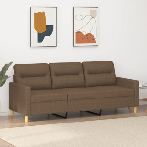 Sofá de 3 plazas de tela marrón 180 cm D