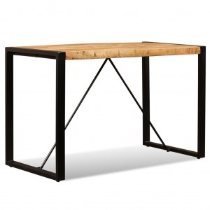 Mesa de comedor de madera maciza de mango rugosa 120 cm D