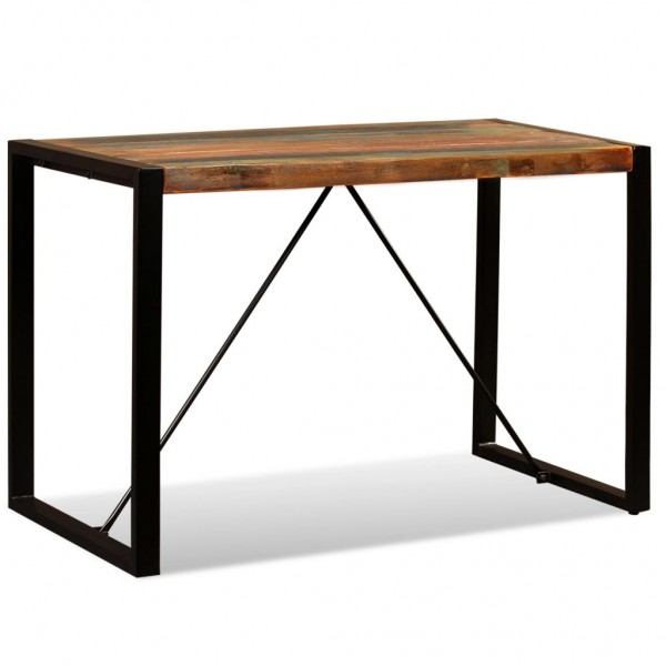 Mesa de jantar de madeira maciça reciclada 120 cm D