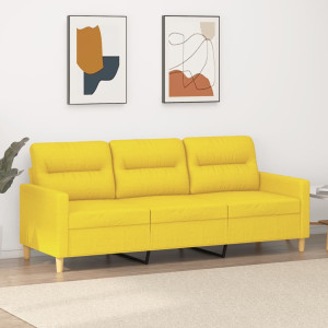 Sofá de 3 plazas de tela amarillo claro 180 cm D